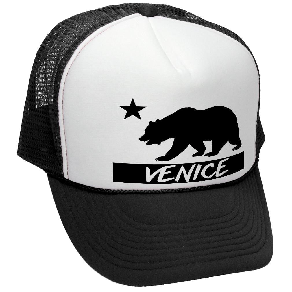 Venice Cali Bear Trucker Hat - Mesh Cap (Black, OSFA ...