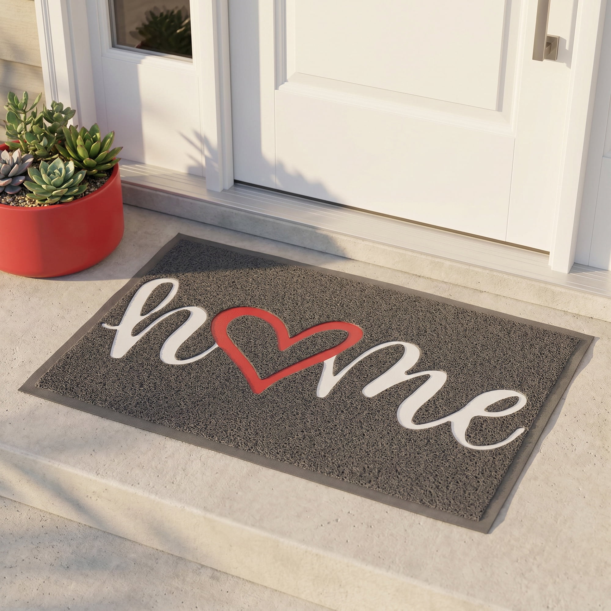 Unique Bargains Non-Slip Waterproof Entryway Low-Profile Scraper Mat Dark Gray 30" x 17"