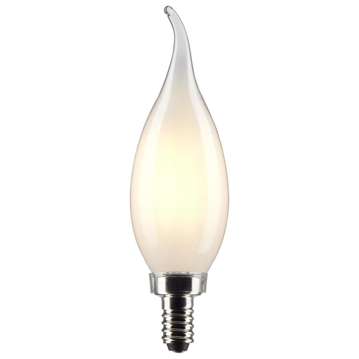 SATCO S21300 4W 120V CA10 2700K 350 Lumen LED E12 Candelabra Base Light Bulb Frost Dimmable (6 Pack)