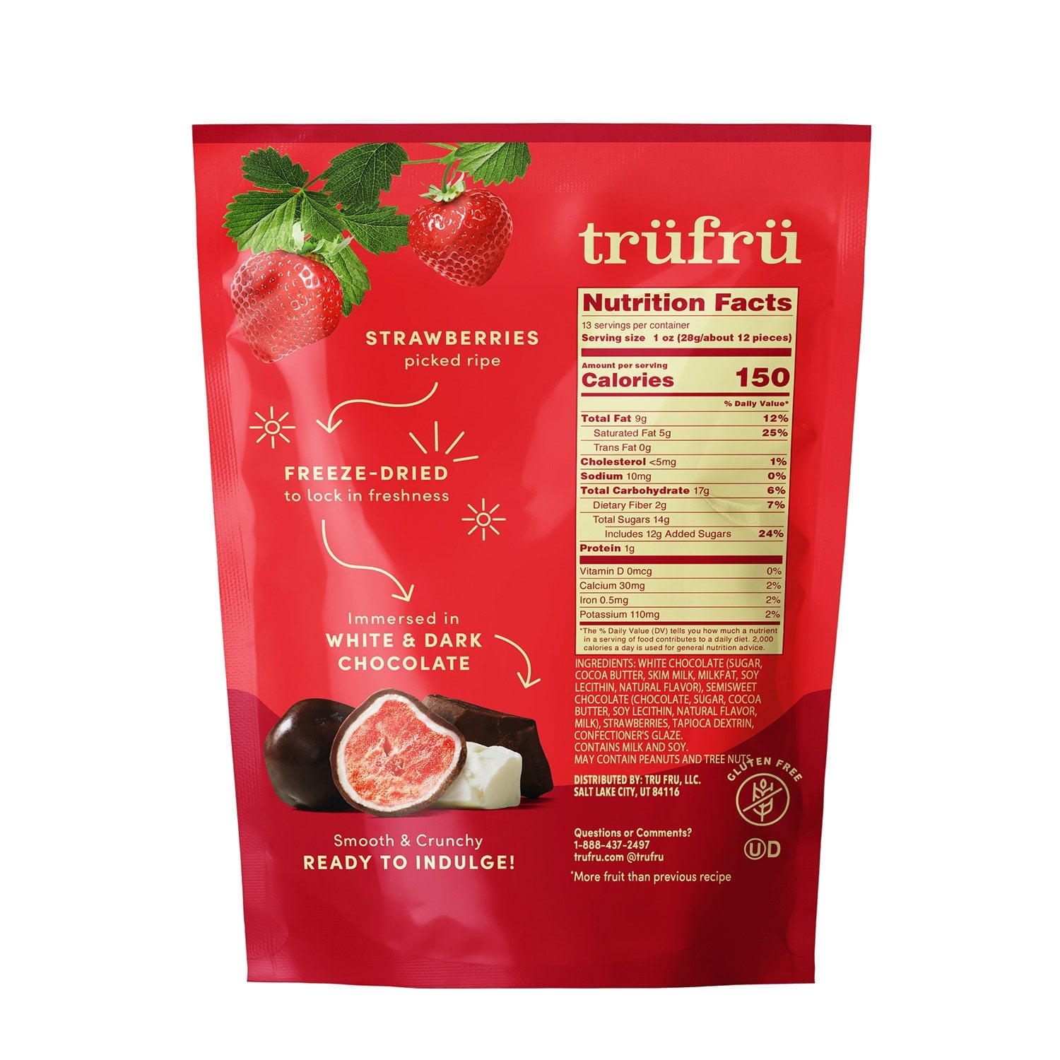Tru Fru Dark and White Chocolate Freeze-Dried Strawberries 13 OZ