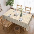 thumbnail image 5 of Rectangle Tablecloth with Wave Lace 60x84 Inch, Beige Gingham Tablecloths Rectangular Heat Resistant Tabletop Cover Kitchen Tablecloth for Kitchen Dining Picnic Party Home Decoration, 5 of 8