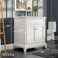 thumbnail image 2 of Eviva Elite Princeton 30" White Solid Wood Bathroom Vanity Set with Double OG White Carrera Marble Top, 2 of 7