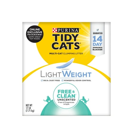 Purina Tidy Cats Low Dust Clumping Cat Litter  LightWeight Free & Clean Unscented  Multi Cat Litter  17 lb. Box