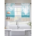 thumbnail image 5 of Ocean Beach Sheer Curtains 2 Panels Set Summer Beach Chairs Blue Sky Sea Cloud Sheer Window Curtains Light Filtering Rod Pocket Voile Drapes for Bedroom Living Room 52"x45", 5 of 9