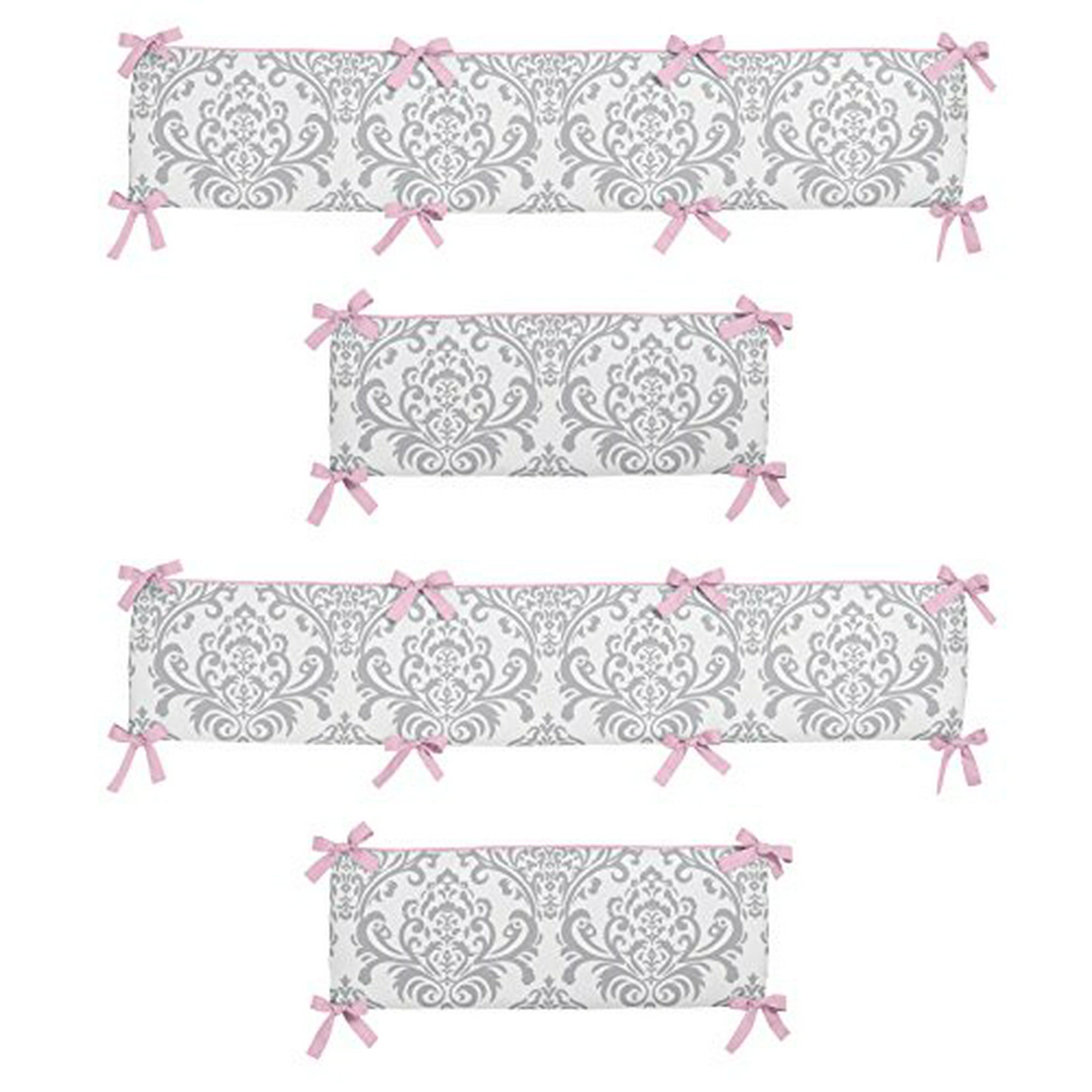 Sweet Jojo Designs Pink And Gray Elizabeth Collection Crib Bumper