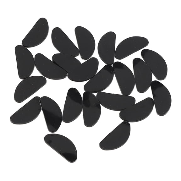 Riousery 20 Pairs Silicone Eyeglass Nose Pads D Shaped Slip Resistant Adhesive Cushions Black 0.59 inches / 15 mm