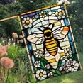 thumbnail image 2 of Bee Happy Garden Flag Spring Summer Flowers Garden Flag Glass Style Vertical Double Sided Rustic Farmland Burlap Yard Lawn Outdoor Decor 28x40", 2 of 6