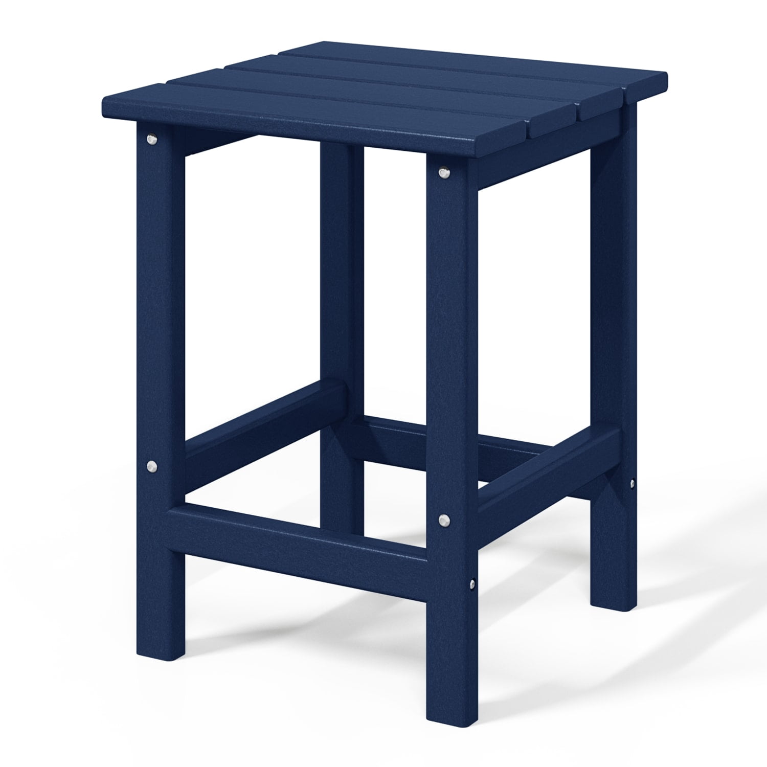 WestinTrends Outdoor Side Table, All Weather Poly Lumber Adirondack Small Patio Table Square End Table for Pool Balcony Deck Porch Lawn Backyard, Navy Blue (14"L x 14"W x 18.5"H)