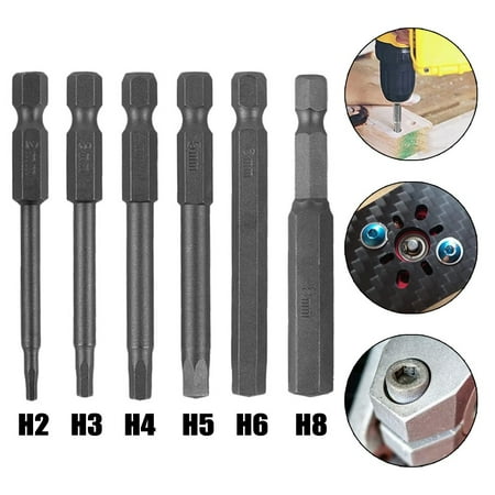 

GLFILL 6Pcs Hexagon Screwdriver Bit Quick Change Impact Driver Power Drill Length 65mm