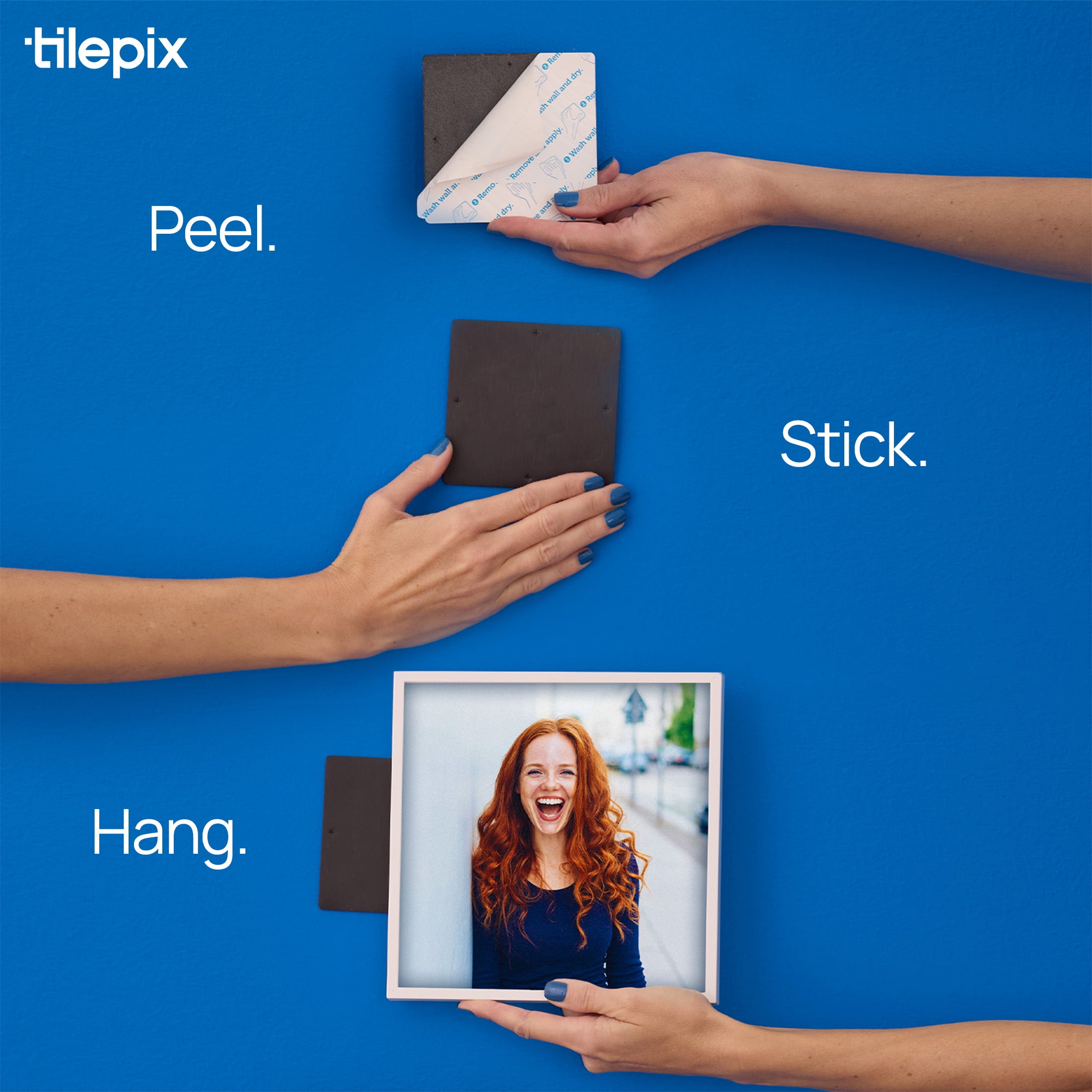 TilePix Nail Free White Frame, 2-Piece Split Image