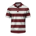 thumbnail image 5 of Havenx Stripes Polo Shirts for Men Short Sleeve Button Down Polo Collared Fast Dry T-Shirts Classic Fit Summer Work Business Wear,Deep Red 2XL, 5 of 6
