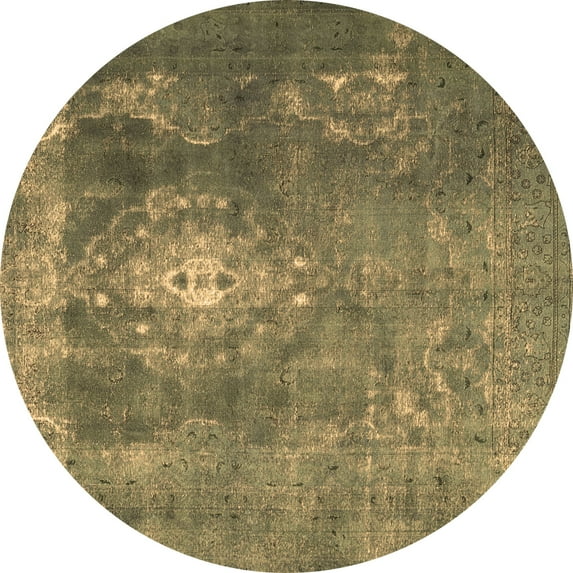 Ahgly Company Indoor Round Persian Brown Bohemian Area Rugs, 3' Round