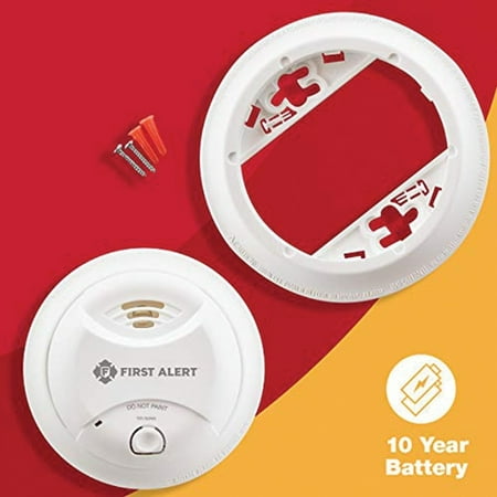 First Alert 0827B Ionization Smoke Alarm with 10-Year Sealed Tamper-Proof Battery