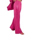 thumbnail image 4 of Usmixi Pants for Women Womens Sparkly Pants Night Party Club Elegant Sequin Palazzo Long Pants Fashion Elastic Waist Loose Wide Leg Trousers, 4 of 4