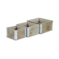 thumbnail image 6 of Contemporary Home Living Set of 3 Brown Handcrafted Rectangular Storage Crates 8.75", 6 of 7