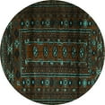 thumbnail image 1 of Ahgly Company Indoor Round Persian Turquoise Blue Traditional Area Rugs, 4' Round, 1 of 4