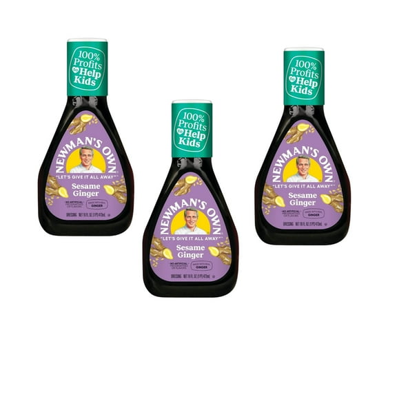 (3 pack) Newman's Own Sesame Ginger Dressing 16 fl oz