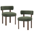 thumbnail image 6 of EOP Farmhouse Dining Chairs Set of 2, Upholstered Fabric Kitchen Chairs with Curved Backrest Wood Chairs for Kitchen Living Room Restaurant Seating Dining Room, Green, 6 of 10