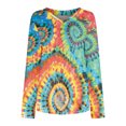 thumbnail image 4 of Camiseta de manga larga estampada con cuello en V suelta informal a la moda para mujer Pompotops  gfhjh20909, 4 of 5