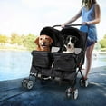 Karmas Product Double Deck Folding Pet Stroller with Large Wheels for