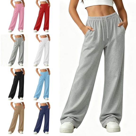 Teylalorva Sweatpants for GIrls (5-14) Lightweight Jogger Pants with Side Pockets Elastic Waist Casual Sports Long Trousers for Summer Gray Size 5