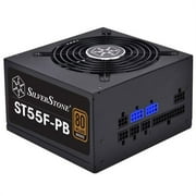 SilverStone Technologies ST55F-PB 550 watt ATx Power Supply 80 Plus Bronze with 100 Percent Modular Cable Design, Black