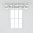 thumbnail image 2 of Ambesonne Forest Valance Pack of 2, Squirrels Eating Nuts Image, 54"X12", Charcoal Grey and White, 2 of 4