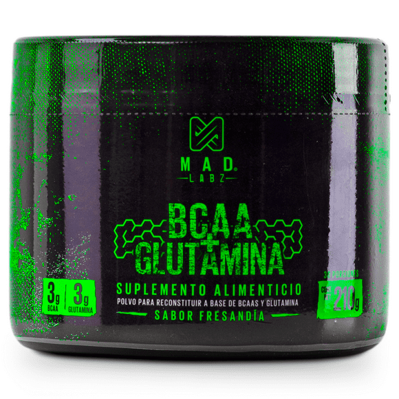 Mad Labz, Bcaas + Glutamina, 210g, 30 Servicios. MAD LABZ BCAA + Glutamina