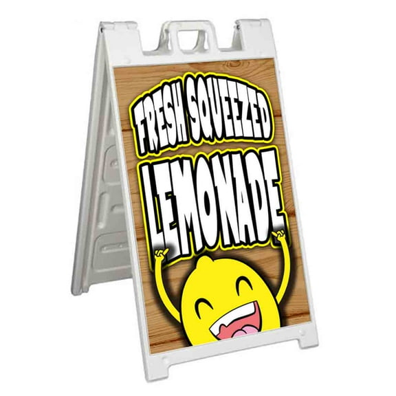 Fresh Squeezed Lemonade (24" X 36") Standard A-Frame Signicade, Includes Decal Applied To Stand