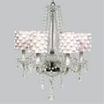 thumbnail image 1 of Jubilee Collection 79066-2662 Glass 6 Light Middleton Chandelier with Pink Drum Shades and White Pom Poms, 1 of 1