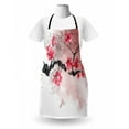 thumbnail image 3 of Floral Apron, Watercolor Splash Floral Branch on Plain Backdrop, Unisex Kitchen Bib with Adjustable Neck for Cooking Gardening, Adult Size, Dark Coral Pale Salmon, by Ambesonne, 3 of 4