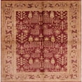 thumbnail image 1 of Ahgly Company Machine Washable Indoor Square Industrial Modern Mango Orange Area Rugs, 6' Square, 1 of 7