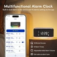 thumbnail image 3 of Bluetooth Alarm Clock Radio Bedroom, Digital Dual Alarm Clock Bedroom, Up to 10 Alarms Clock Night Light Speaker App/Button Control FM Charge Snooze Adjustable Brightness Dim 12/24H, White, 3 of 8