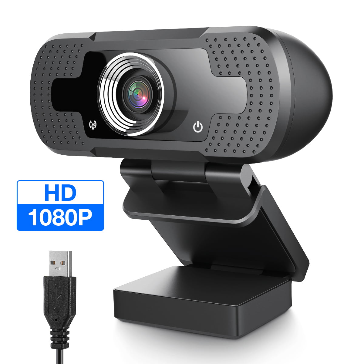 1080P HD Webcam with Microphone Full HD Streaming Web Camera USB PC Camera for Desktop Comupter,Laptop,Gaming,Video,Calling,Conference with Flextible Angle 