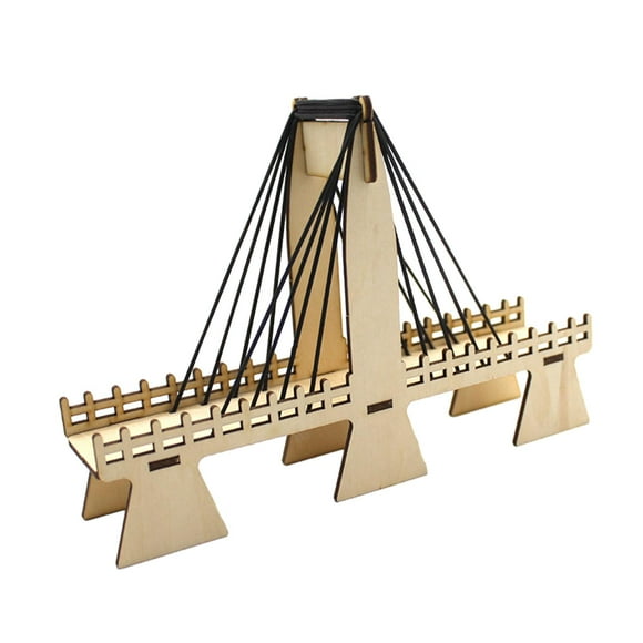 Technology Small Production Wooden Building Toy Science Kits Cable Stayed Bridge
