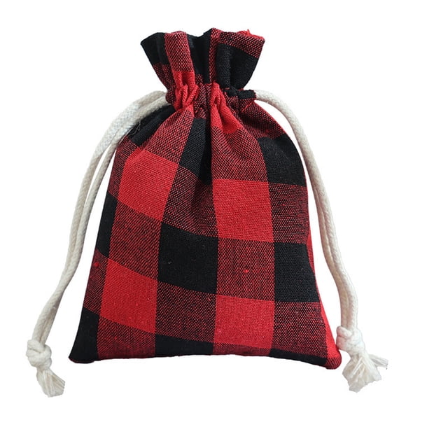 Bolsas de Regalo de Navidad, Flanela Impresa Cordón Corbata Boca Bolsa de Dulces para Niños, Bolsas de Regalo Pequeñas de 5.12x3.74In para Decoración de Regalos de Vacaciones