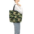thumbnail image 3 of Sigee Camouflage Dinosaur Print Large Capacity Zippered Tote Bag - Durable, Stylish and Versatile for Everyday Use, 3 of 9