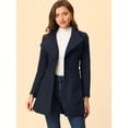 thumbnail image 2 of Abrigos Largos Con Cinturón De ManLarCon Cuello Alto Elegante De Invierno PaMujer Azul oscuro L, 2 of 5