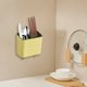 thumbnail image 5 of Estante para platos de tres compartimentos montado en la pared, color amarillo, de acero inoxidable, 5 of 6