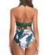 thumbnail image 5 of Traje de baño de bikini vintage para mujer, conjunto de dos piezas de cintura alta con volantes y pantalones de bikini con volantes y cordones, en combinación con traje de baño 3/4, 5 of 6