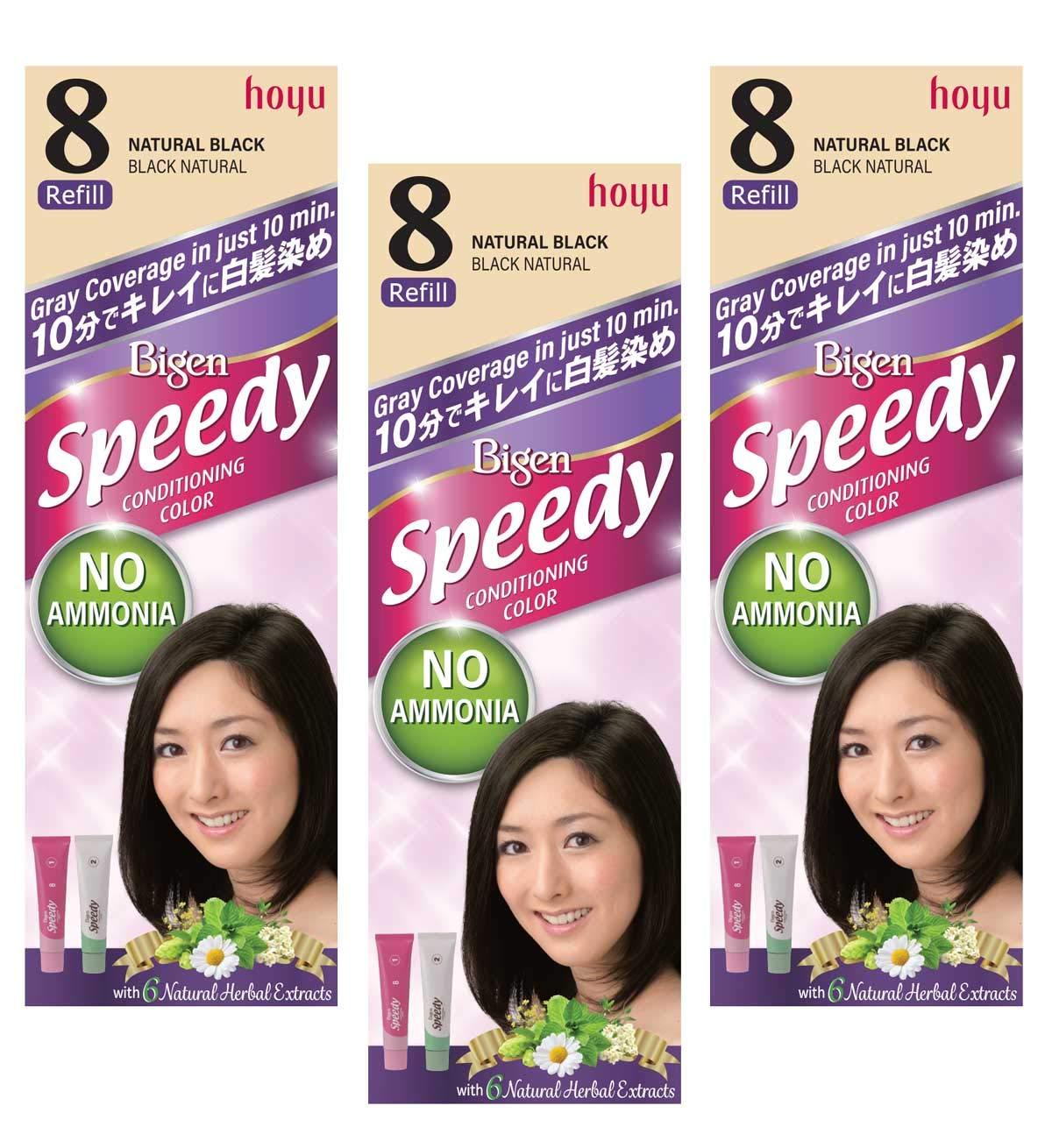 Bigen Speedy Conditioning Color Refill 8 Natural Black 3 Pack