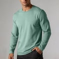 thumbnail image 2 of Mens Shirts Long Sleeve Crew Neck Solid Color Big and Tall Pullover Tops Men's Undershirt Winter Casual Outdoor Sport Base Shirts, 2 of 7