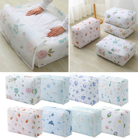 Wardrobe Sorting Box Clothes and Quilt Storage Bag Portable Zippered Cup Storage Pouch Durable Fabric Management System Moisture Proof Home Organization Supply Modern Gray Fabric Tone by UKHCCC