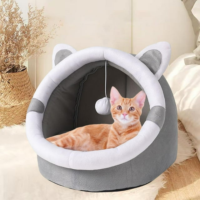 Lits pour Chats d'Intérieur Maison pour Chat Coussin Antidérapant Bas L