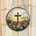 thumbnail image 4 of 2025 New Flower Suncatcher Faux Stained Glass Window Hanging Christ Wall Art Religious Bible Verse Gift Novel Easter Design, 4 of 6