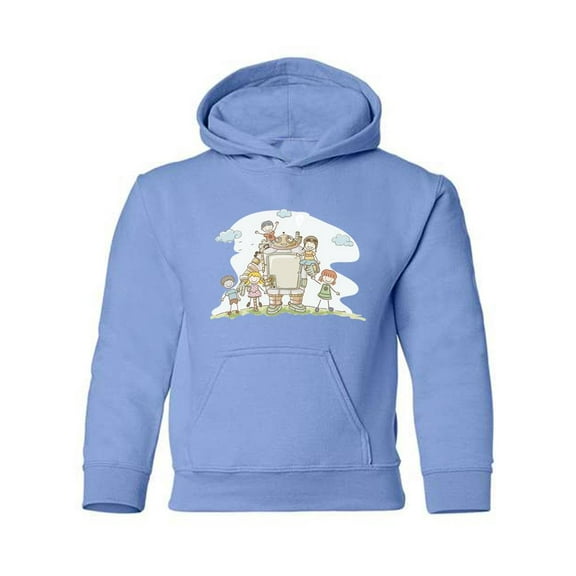 Kids Playing With A Robot Hoodie Juniors -Image by Shutterstock, Small