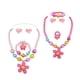 thumbnail image 2 of 2 juegos de joyas de plástico con diseño de flores, collar, pulsera, anillo, aretes, kit de joyería de dibujos animados, favor de fiesta para niñas y niños que usan, 2 of 6