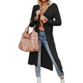 thumbnail image 1 of Coolmee Casual Open Front Knit Cardigan Sweaters for Women Spring Long Sleeve Drape Outwear with Pockets Black 2XL Size, 1 of 6