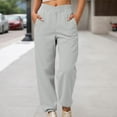 thumbnail image 2 of VNKIDY Women's Casual Pants Solid Color High Elastic Waisted Joggers Soft Loose Fit Sweatpants With Pockets For Casual Sporty Loungewear Style Classic Pants, 2 of 7