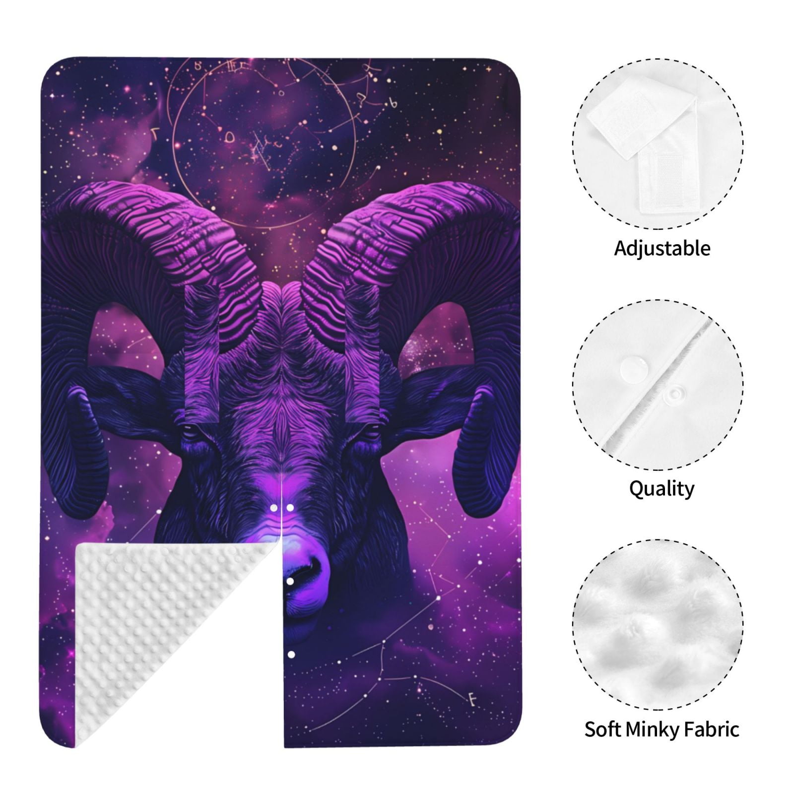 Naloa Purple Starry Sky Antelope Baby Car Seat Cover, Breathable Baby Carrier Cover, Multiuse Baby Carrier Cover & Nursing Breastfeeding Cover